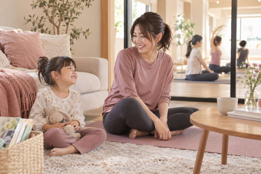 日本人の母親と子どもが一緒に過ごすAI生成イメージ